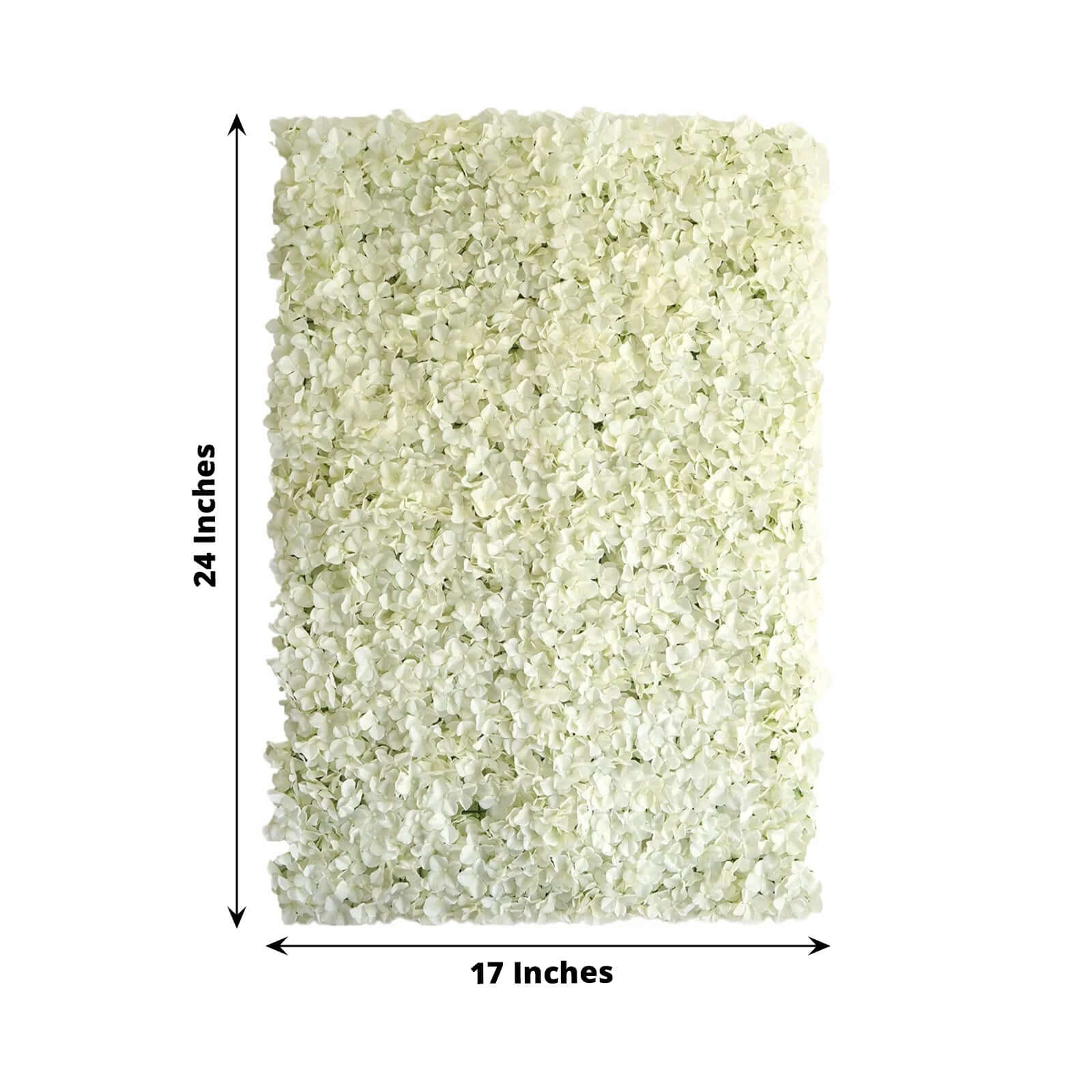 11 Sq ft. Cream UV Protected Hydrangea Flower Wall Mat Backdrop - 4 Artificial Panels