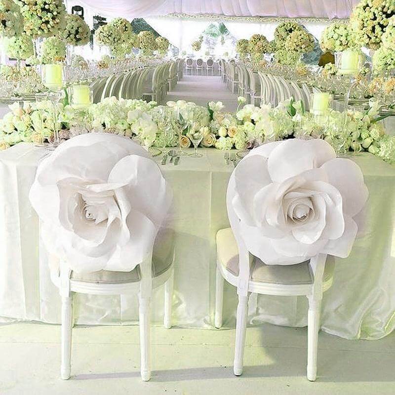 2 Pack 20" Large White Real Touch Artificial Foam DIY Craft Roses