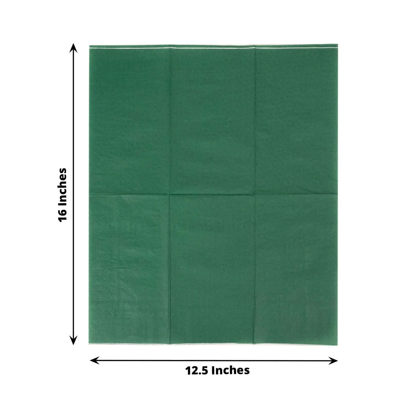 50-Pack Paper Napkins Hunter Emerald Green - Soft Disposable 2-Ply Dinner Napkins for Weddings