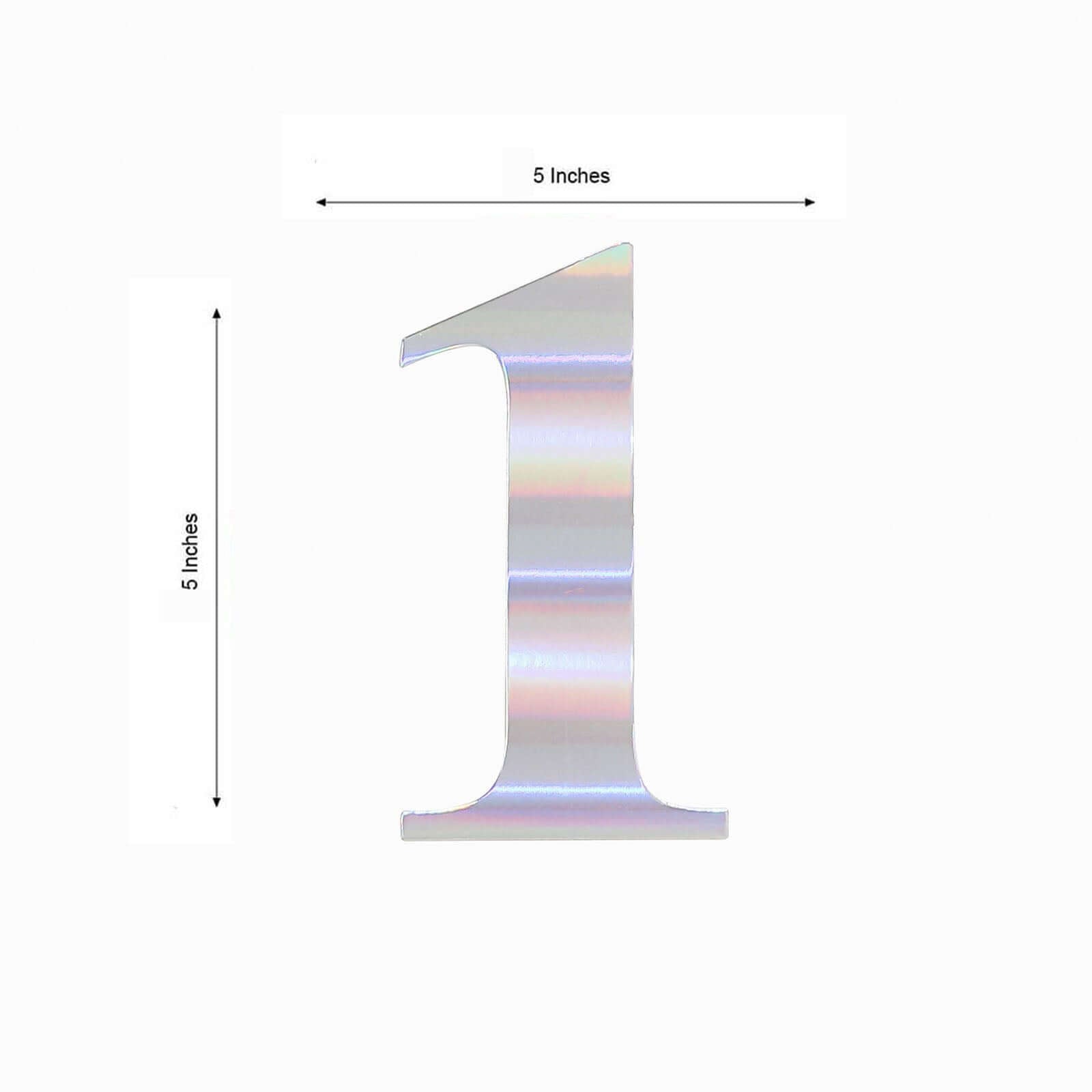4-Pack Stickers Banner Custom 0-9 Number "1" Design Iridescent - Milestone Age and Date Stick-On Numbers 5"