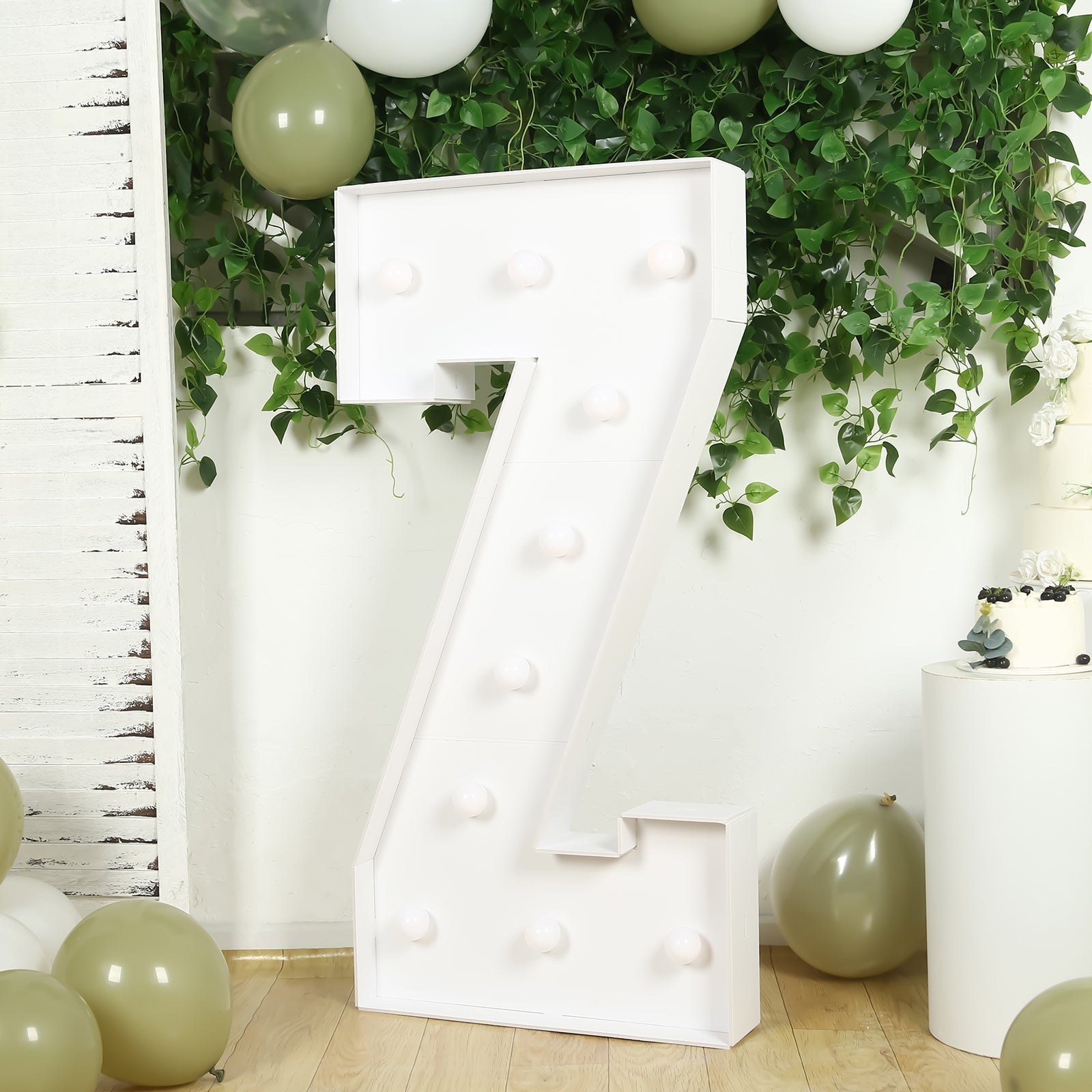 Giant LED Marquee Light Up Letter "Z", White 4ft Pre-Cut Foam Board with 10 Warm White Battery Operated LEDs, Glue Gun and Sticks