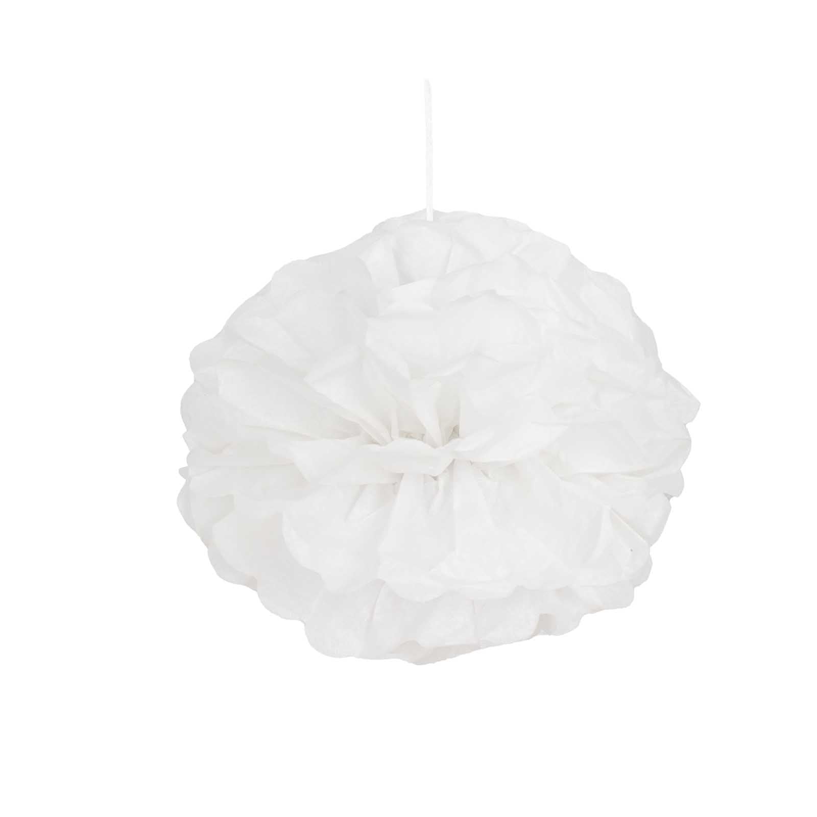 6 Pack 10" White Tissue Paper Pom Poms Flower Balls, Ceiling Wall Hanging Decorations