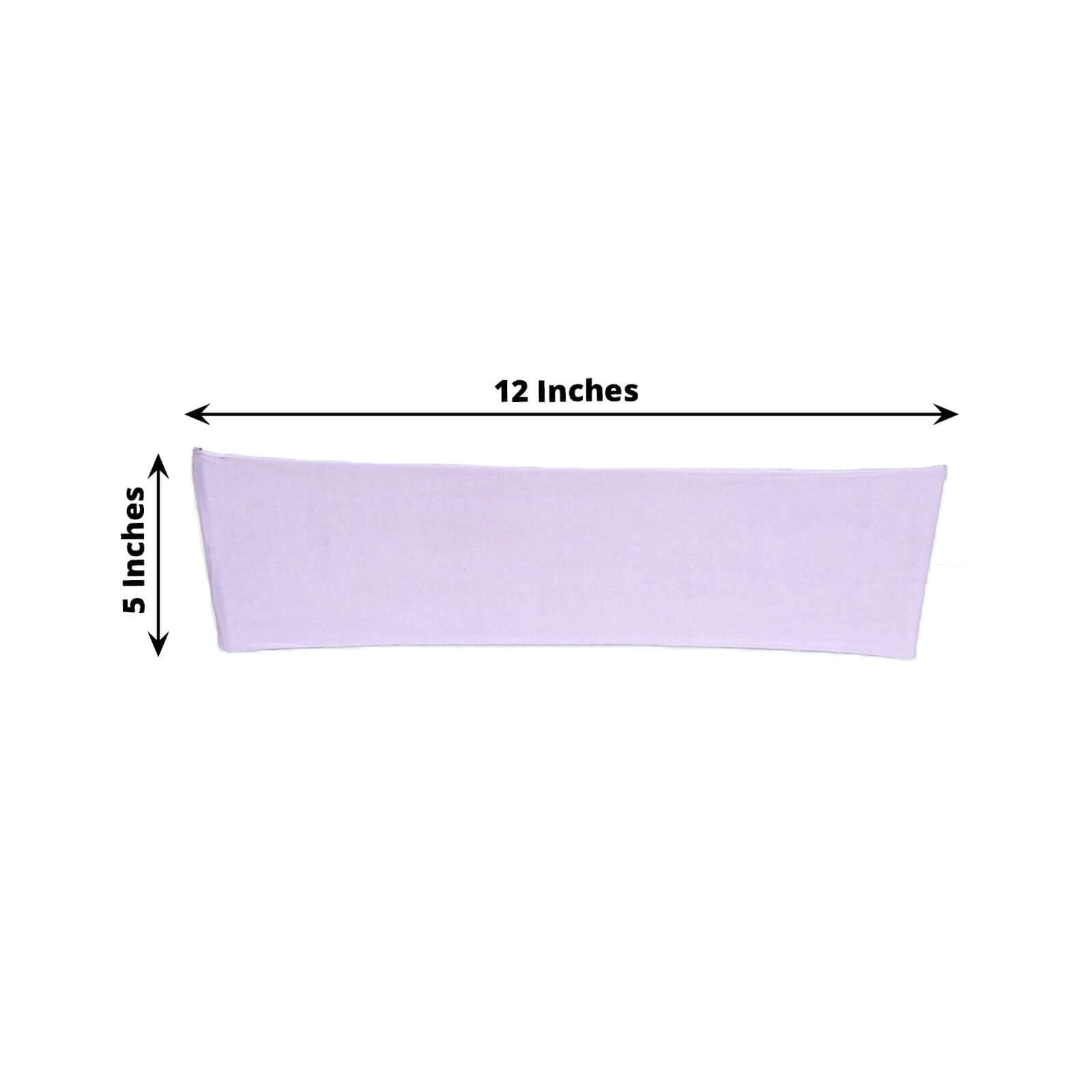 5 Pack Stretch Spandex Chair Sashes Lavender Lilac - Fitted Finish Two Ply Heavy Duty Chair Bands 5"x12"