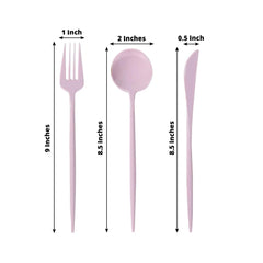 60 Pack Plastic Silverware Set, Lavender Lilac Heavy Duty Disposable Sleek Utensil Cutlery