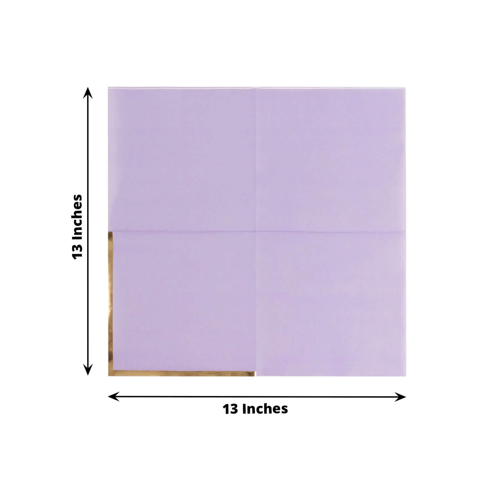 50-Pack Paper Beverage Napkins with Gold Foil Edge Lavender - Disposable 2 Ply Cocktail Napkins for Events 6.5"x6.5"