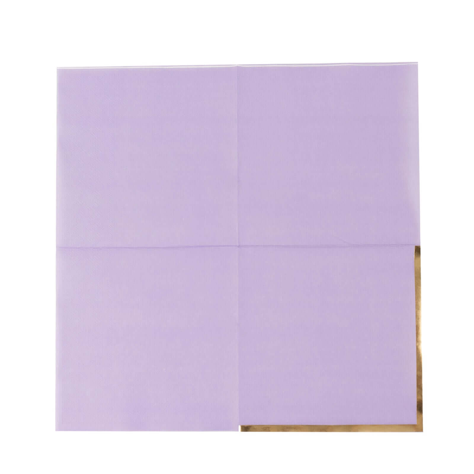 50-Pack Paper Beverage Napkins with Gold Foil Edge Lavender - Disposable 2 Ply Cocktail Napkins for Events 6.5"x6.5"