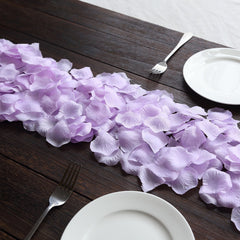 500-Pack Rose Petals Round Design Lavender Lilac Silk Confetti - Decorative Scatters for Tables and Floors