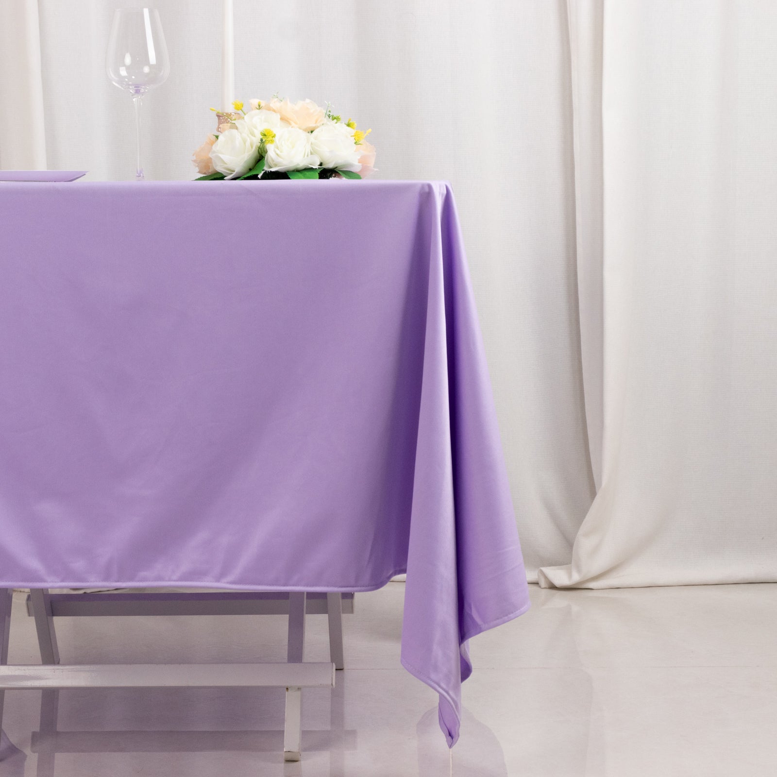 Scuba Square 70"x70" Tablecloth Lavender Lilac - Wrinkle Free & Stain Resistant Table Cover