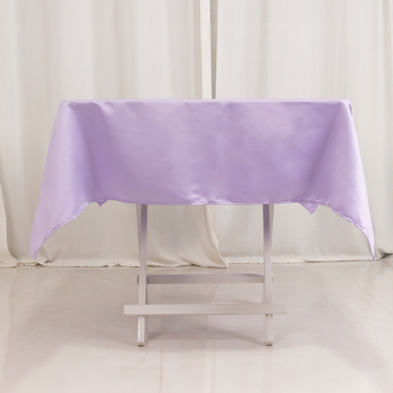 Lamour Satin 54"x54" Square Tablecloth Lavender Lilac - Durable & Silk-Like Table Cover