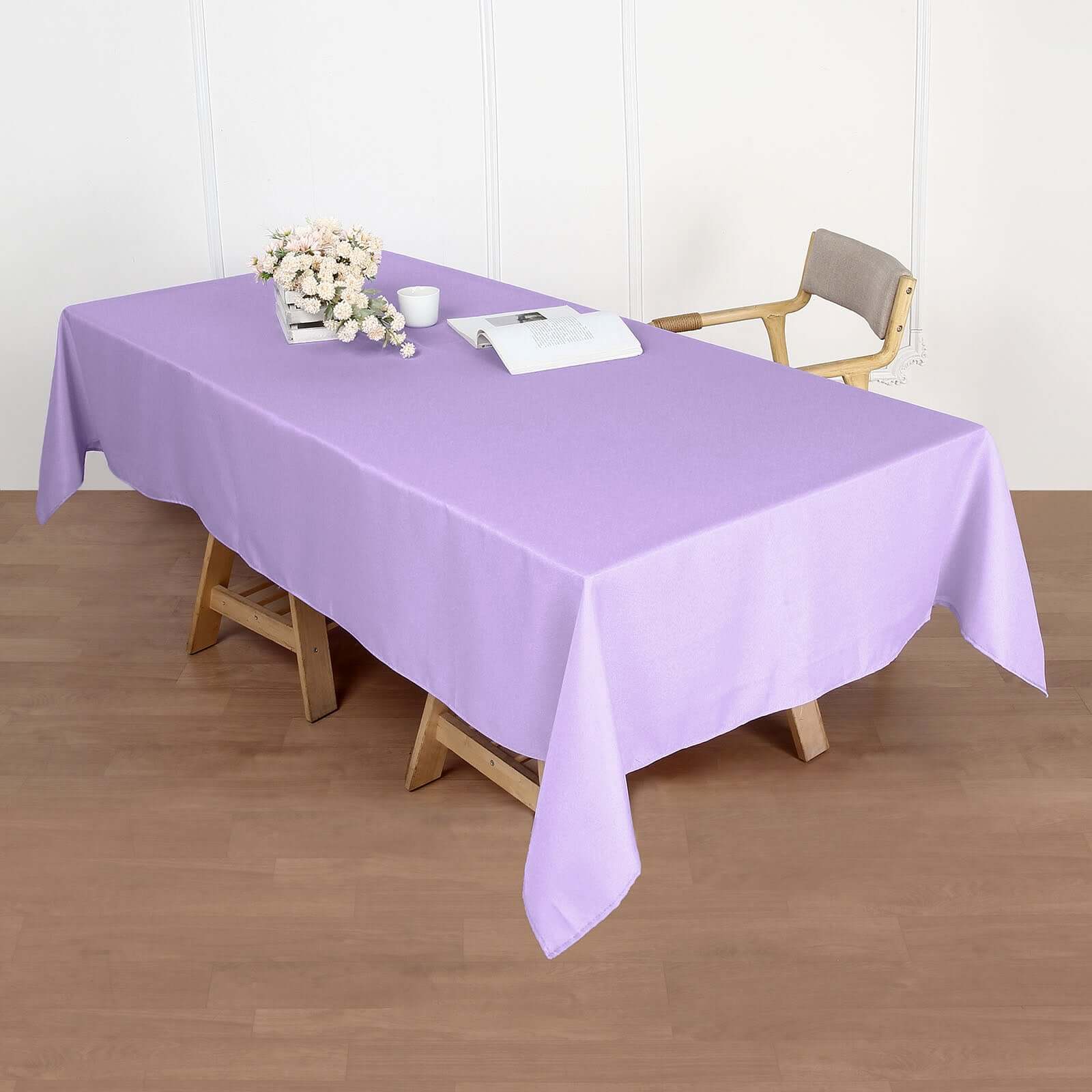 Polyester 60"x102" Rectangle Tablecloth Lavender Lilac - Durable and Stylish Table Cover