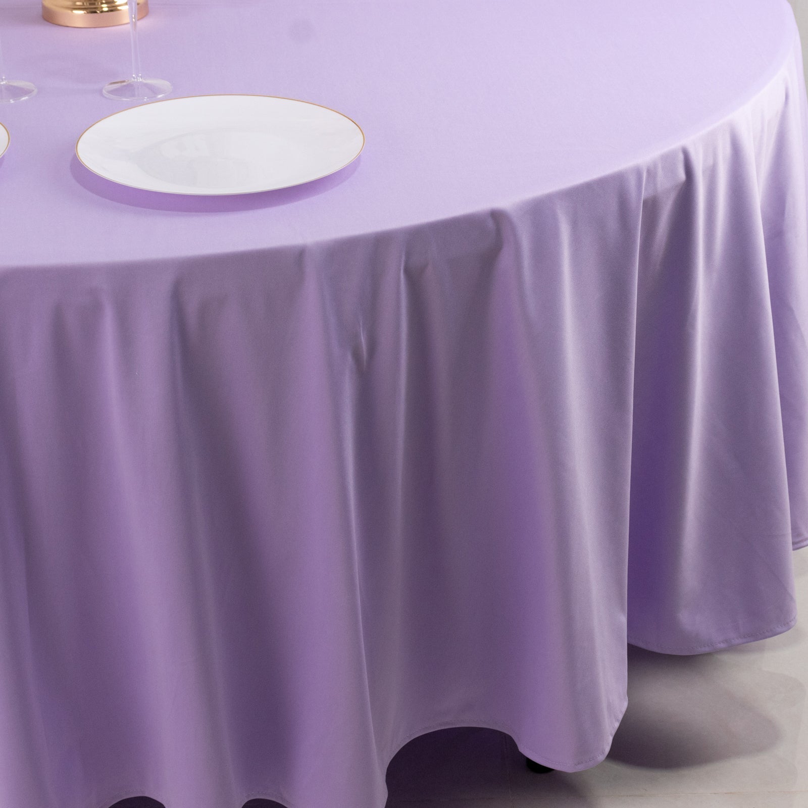 Scuba Round 108" Tablecloth Lavender Lilac - Wrinkle Free & Stain Resistant Table Cover