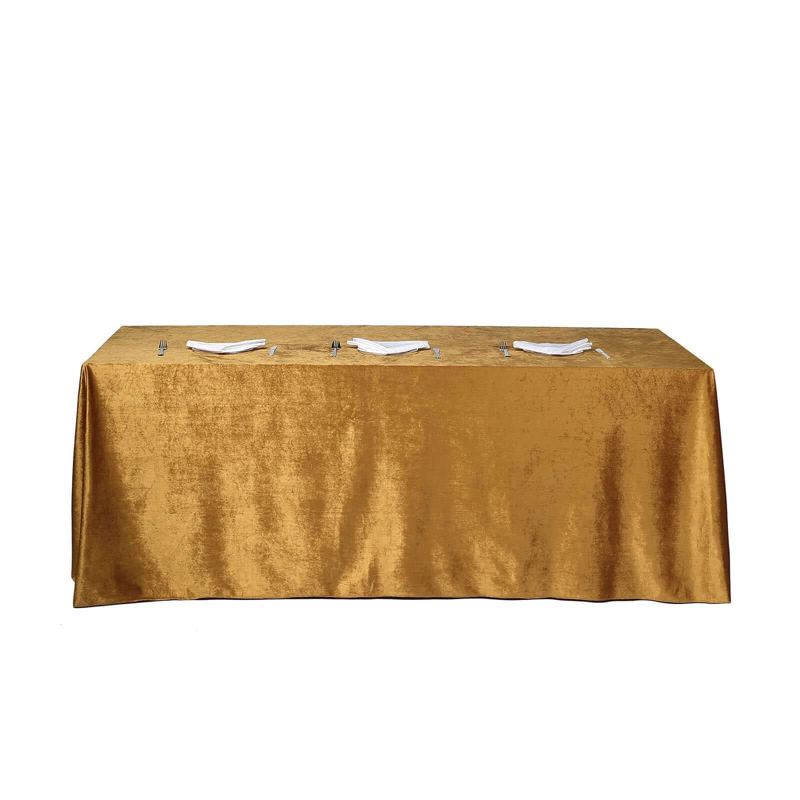 Premium Velvet 90"x156" Rectangle Tablecloth Gold - Reusable Soft & Stylish Seamless Table Cover for Sophisticated Weddings & Events
