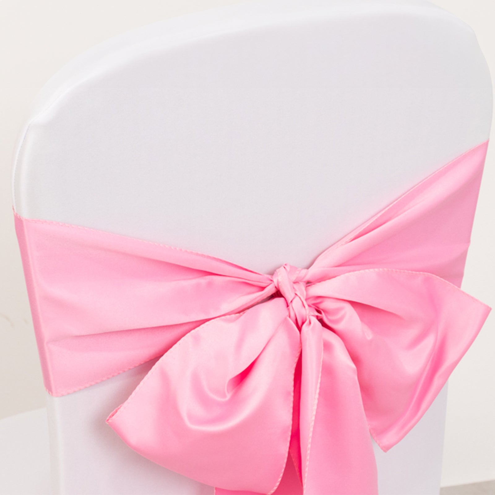 5 Pack Lamour Satin 6"x106" Chair Sashes Pink - Stylish Reusable Decorative Bows