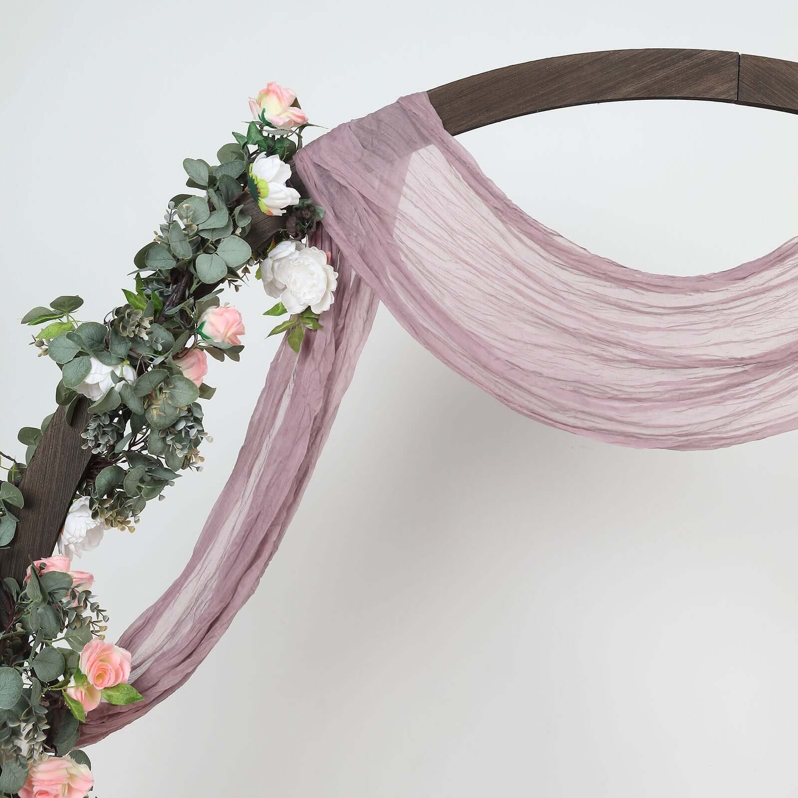 20ft Violet Amethyst Gauze Cheesecloth Fabric Wedding Arch Drapery, Window Scarf Valance, Boho Decor Arbor Curtain Panel