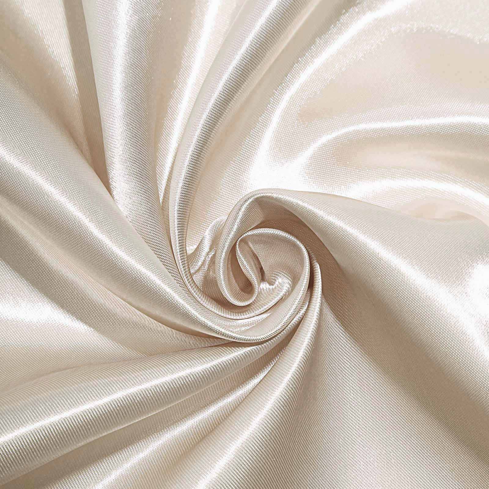5 Pack Satin 20"x20" Napkins Beige - Luxurious Shine & Smooth Dinner Napkins