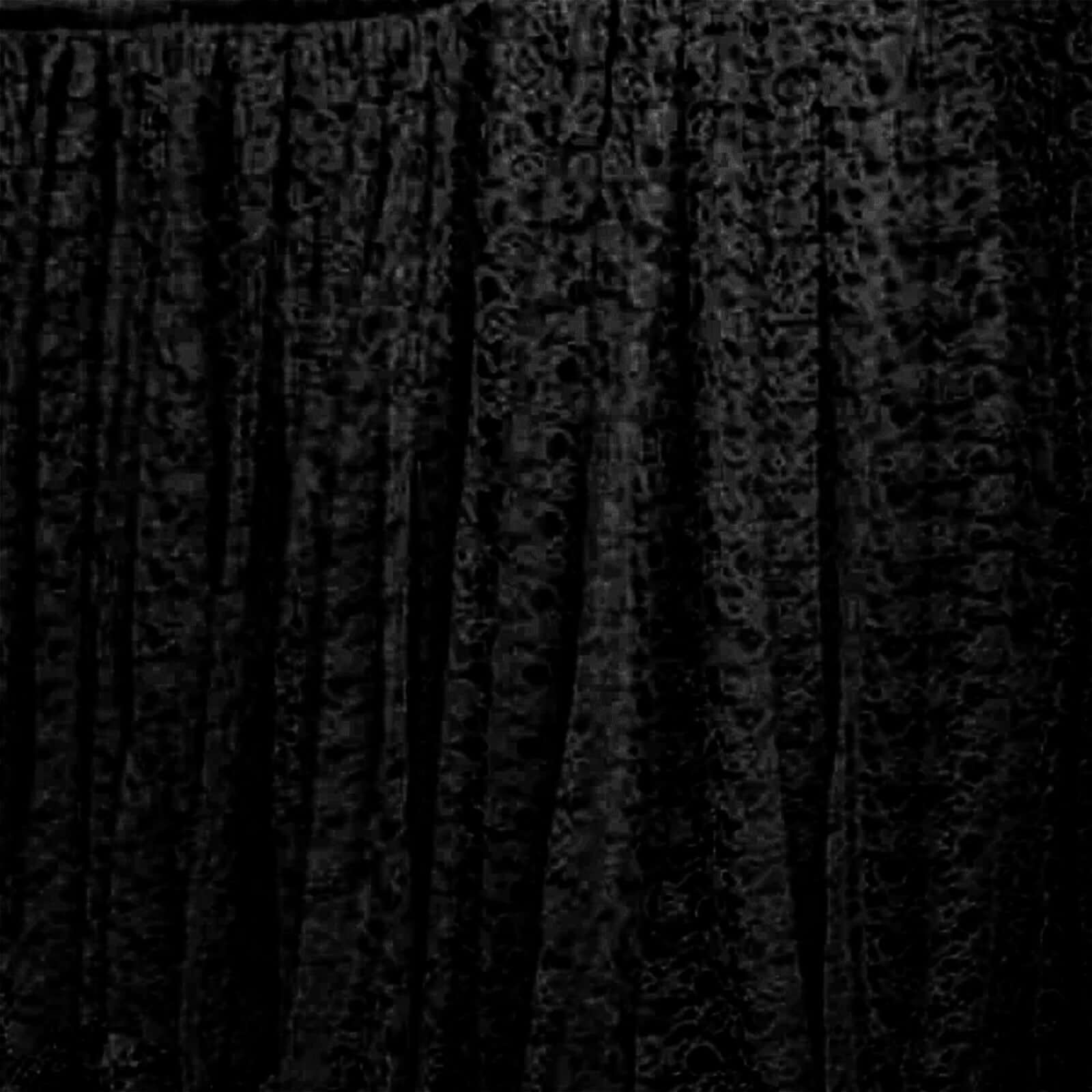 Lace 14ft Table Skirt Black Premium Pleated - Vintage Style for Parties