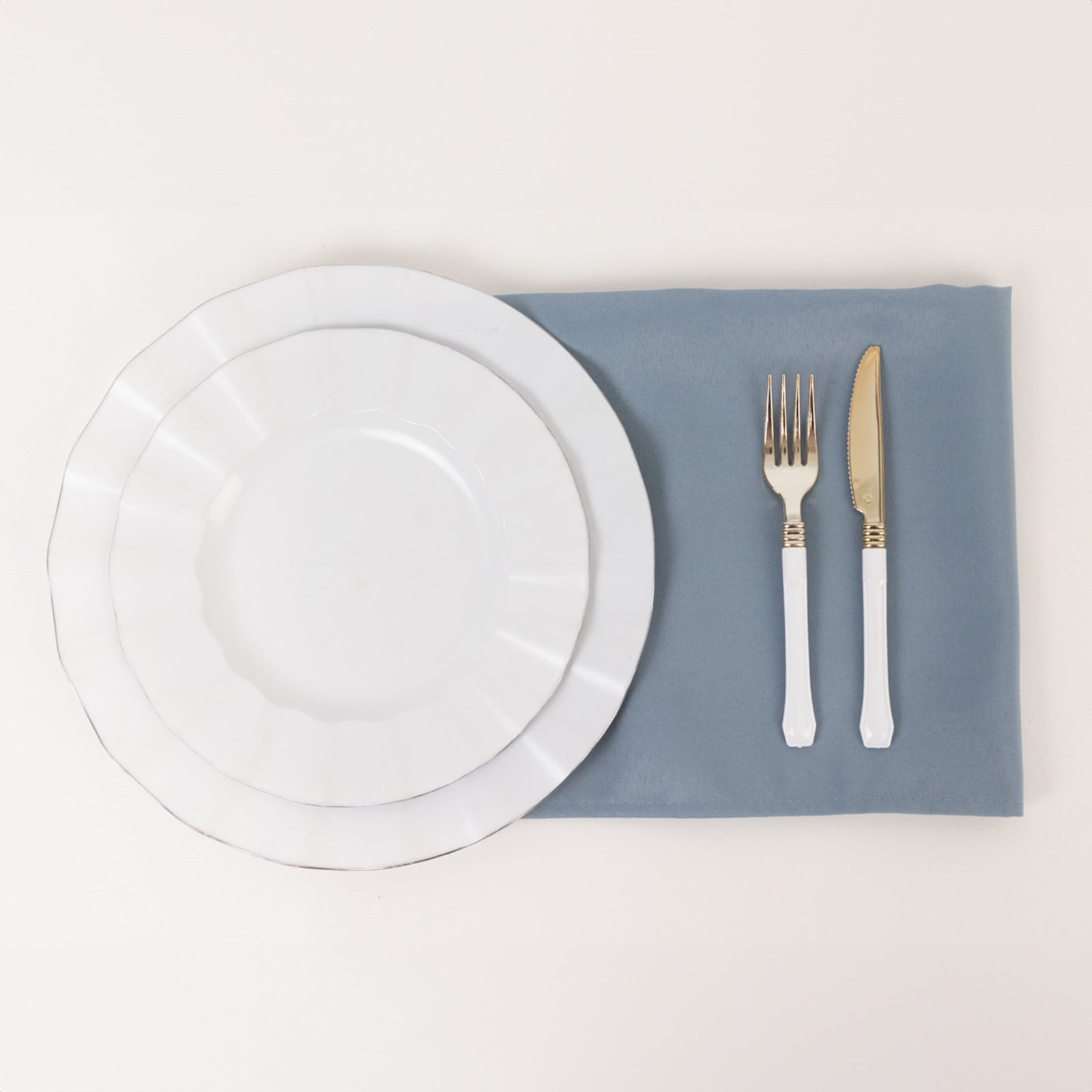 5 Pack Premium Polyester 20"x20" Napkins Dusty Blue - Wrinkle-Resistant & Durable Dinner Napkins