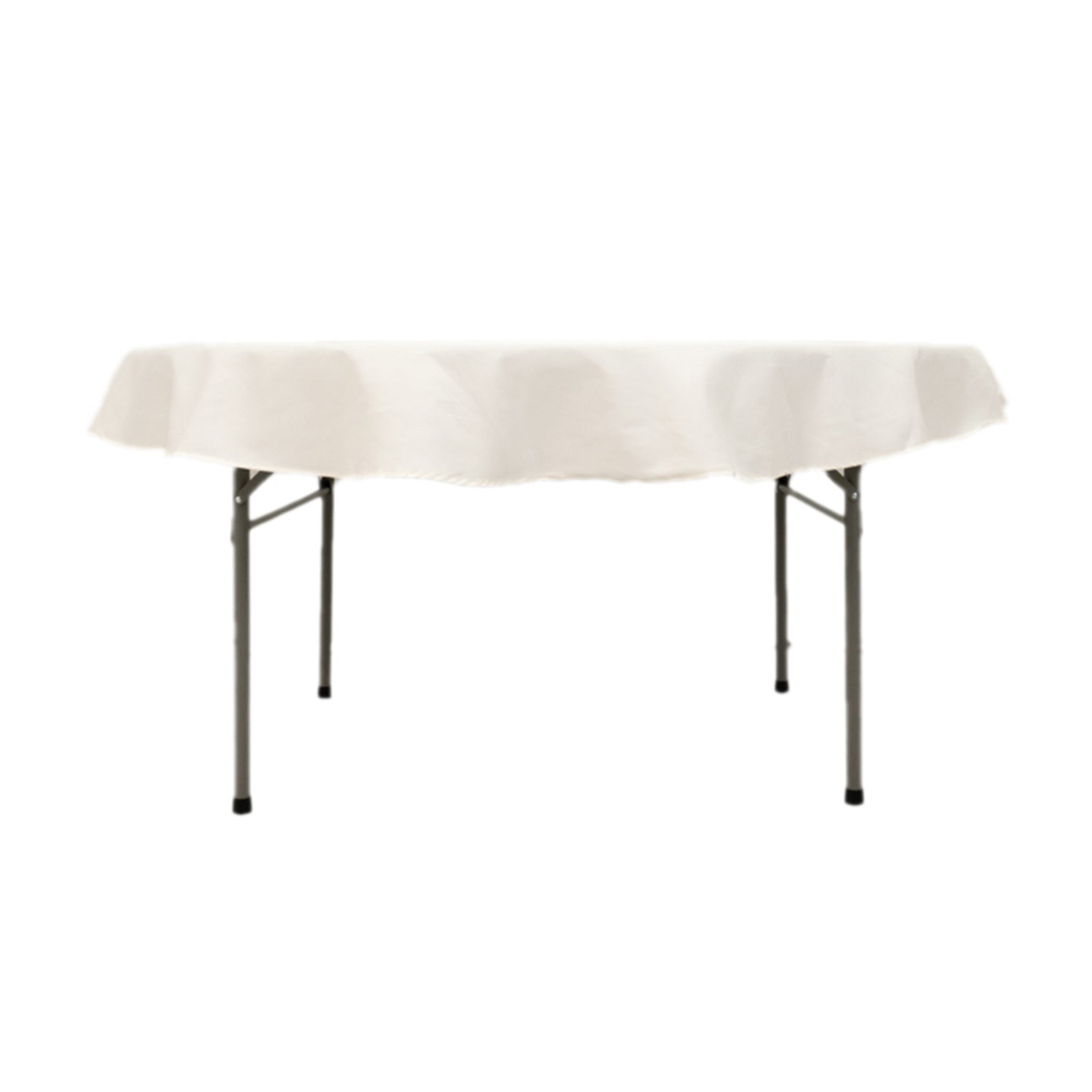 Cotton Blend 70" Round Tablecloth Ivory - Wrinkle-Resistant Table Cover