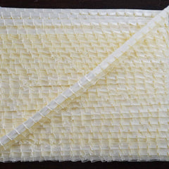 25 Yards 0.75" Ivory Double Layered Edging Ruffled Lace Trim With Satin And Classic Organza Fabric