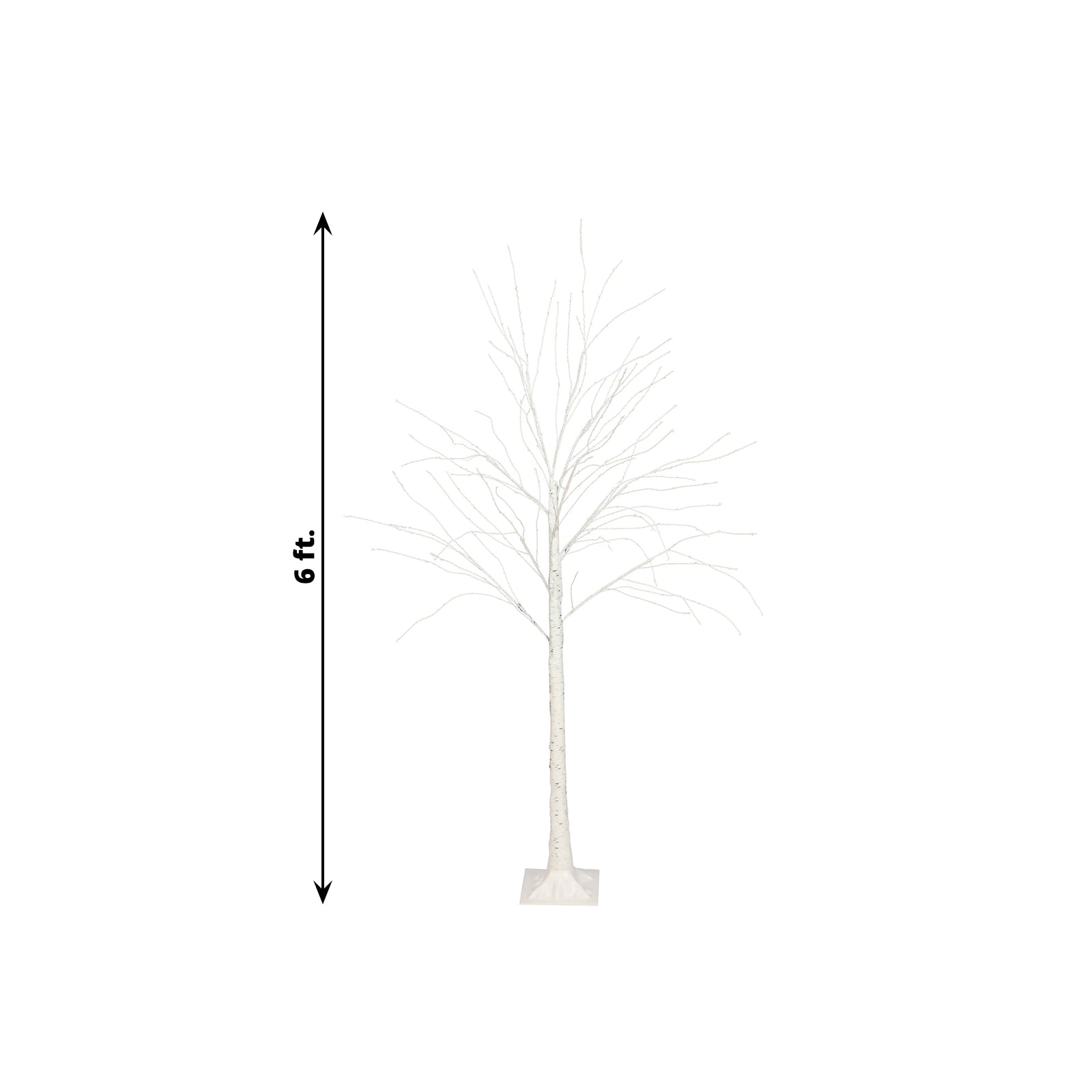 350 LED Lighted Birch Tree Design Warm White - Plug-in Remote Timer Lights with Detachable Base 6ft