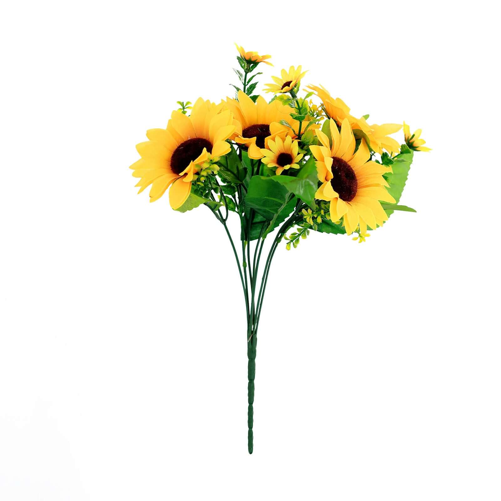 2 Bouquets 13" Yellow Artificial Silk Sunflower Flower Bushes