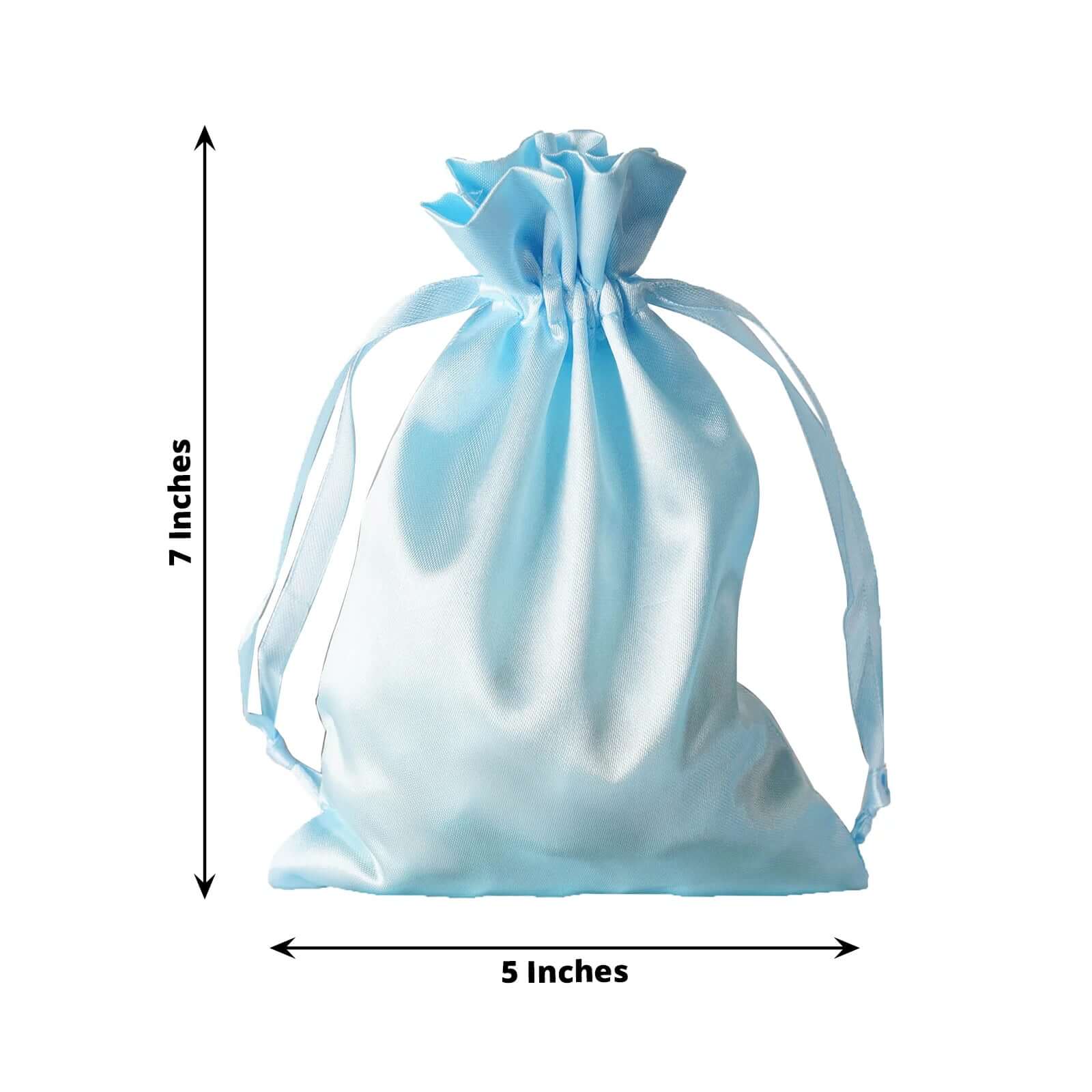 12 Pack 5"x7" Light Blue Satin Drawstring Wedding Party Favor Gift Bags