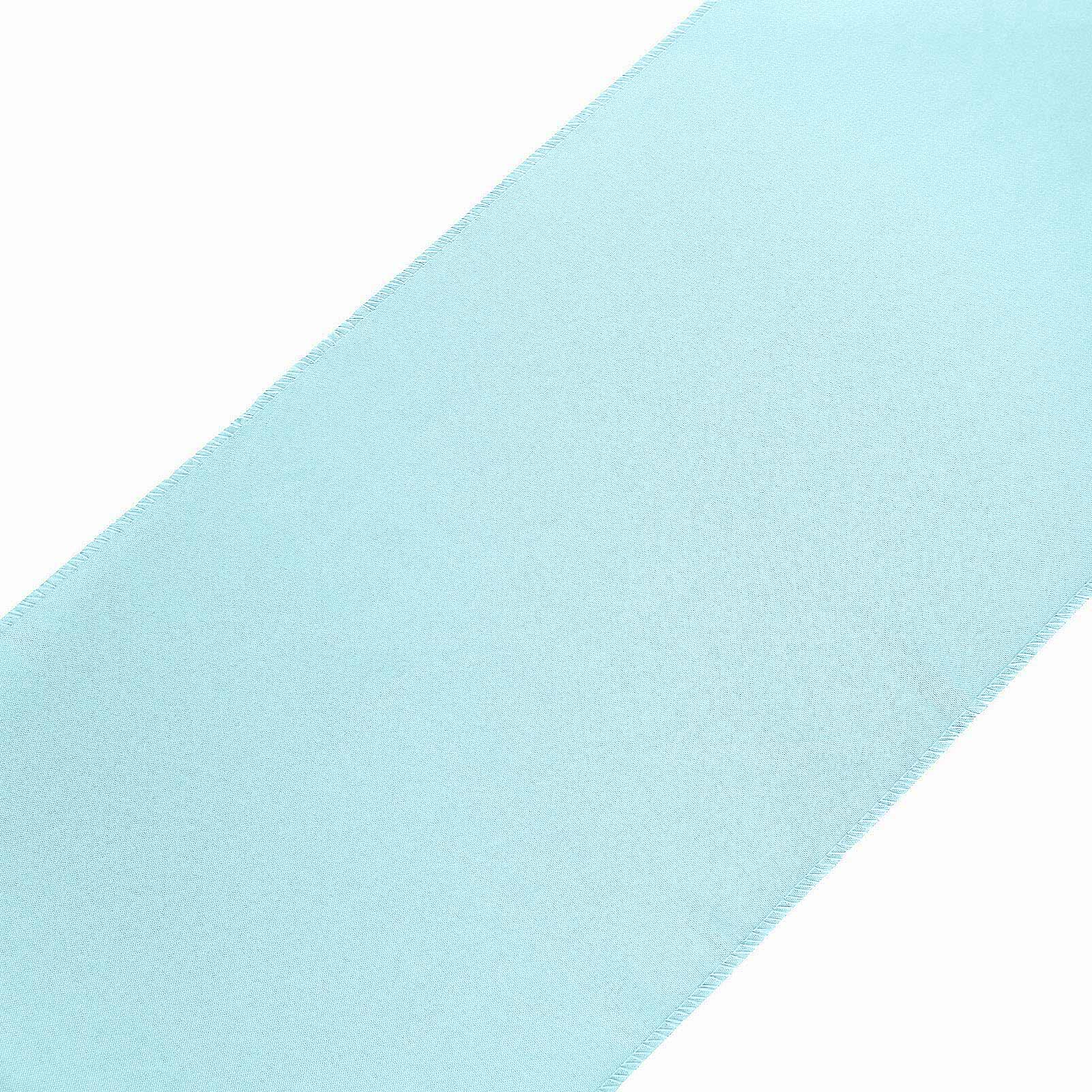 Polyester 12"x108" Table Runner Light Blue - Durable & Wrinkle-Resistant Table Decor