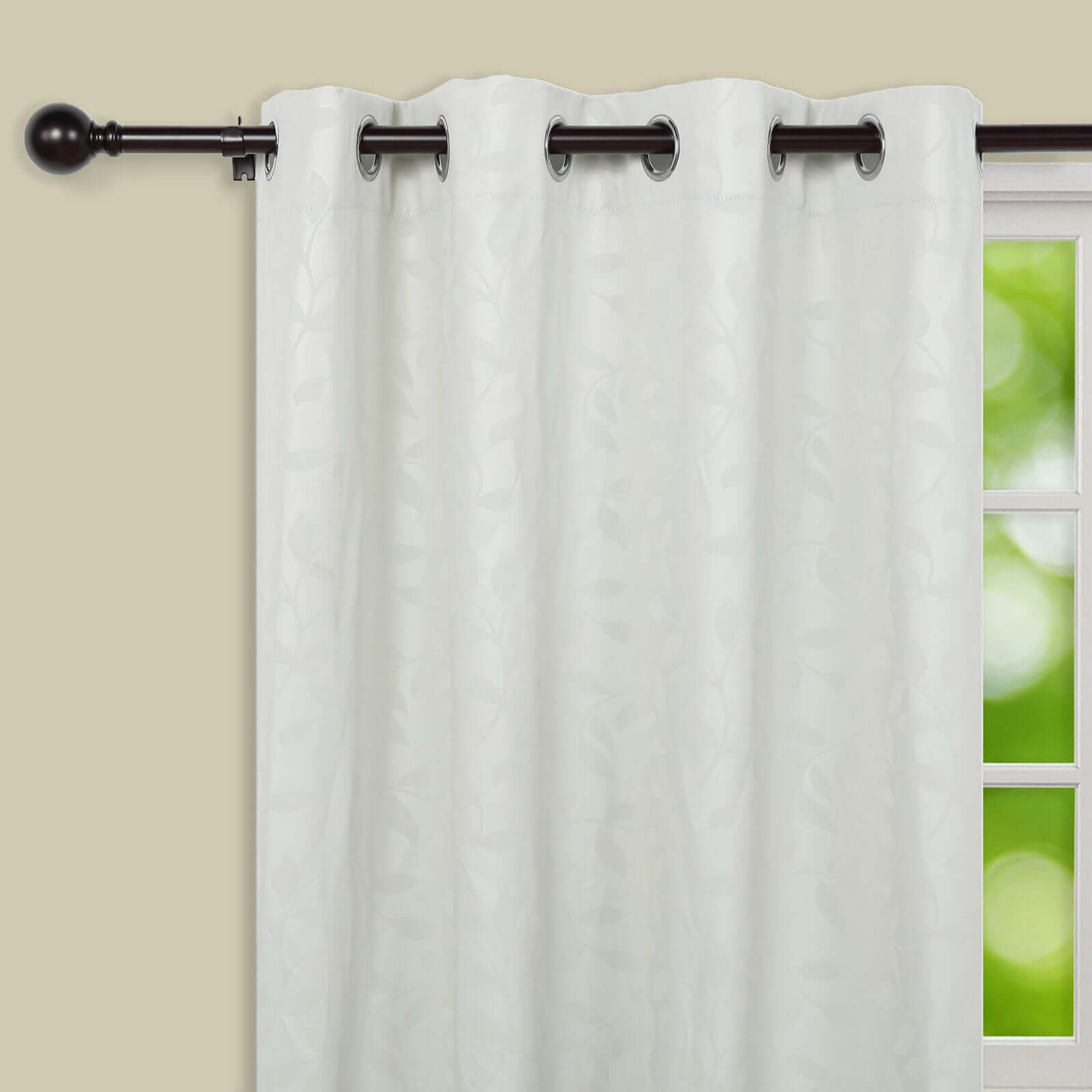 42"-126" Adjustable Curtain Rod Set, Bronze, Round Finials