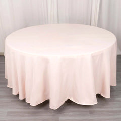 Premium Polyester 108" Round Tablecloth Blush - Wrinkle-Resistant 220GSM Table Cover