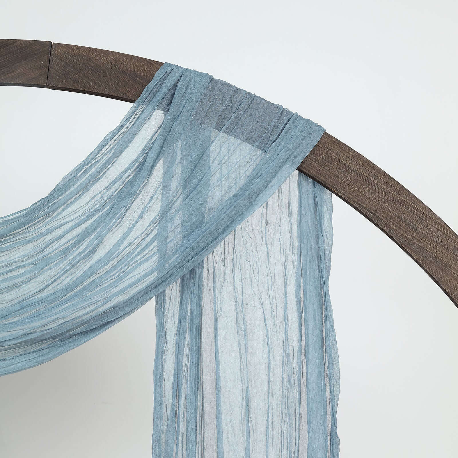 20ft Dusty Blue Gauze Cheesecloth Fabric Wedding Arch Drapery, Window Scarf Valance, Boho Decor Arbor Curtain Panel