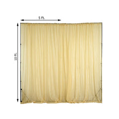 2 Pack Champagne Sheer Chiffon Event Curtain Drapes, Durable Flame Resistant Organza Backdrop Event Panels With Rod Pockets - 10ftx10ft