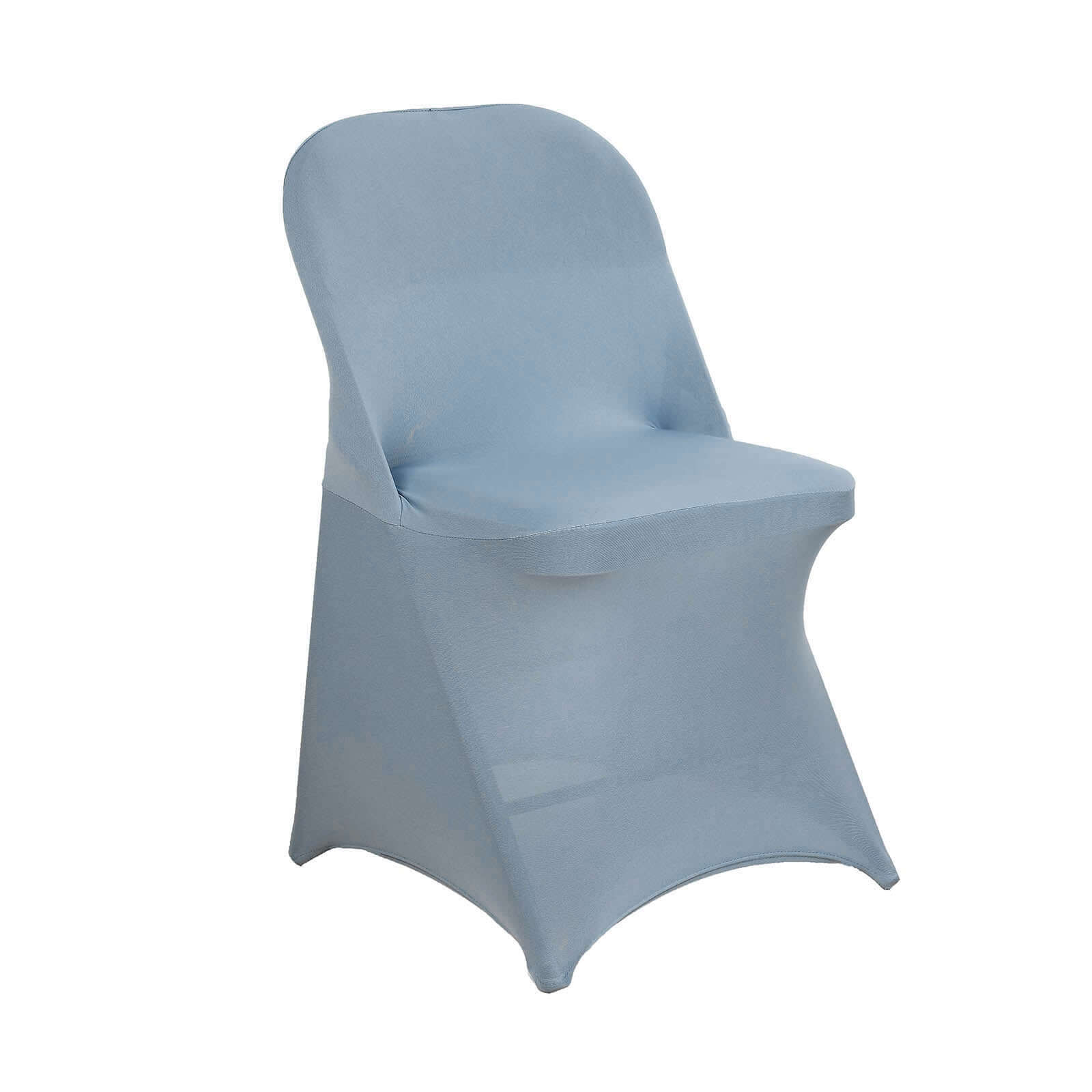 Stretch Spandex Chair Cover Dusty Blue for Folding Chairs - Reusable & Wrinkle-Resistant 160GSM Fitted Slipcover