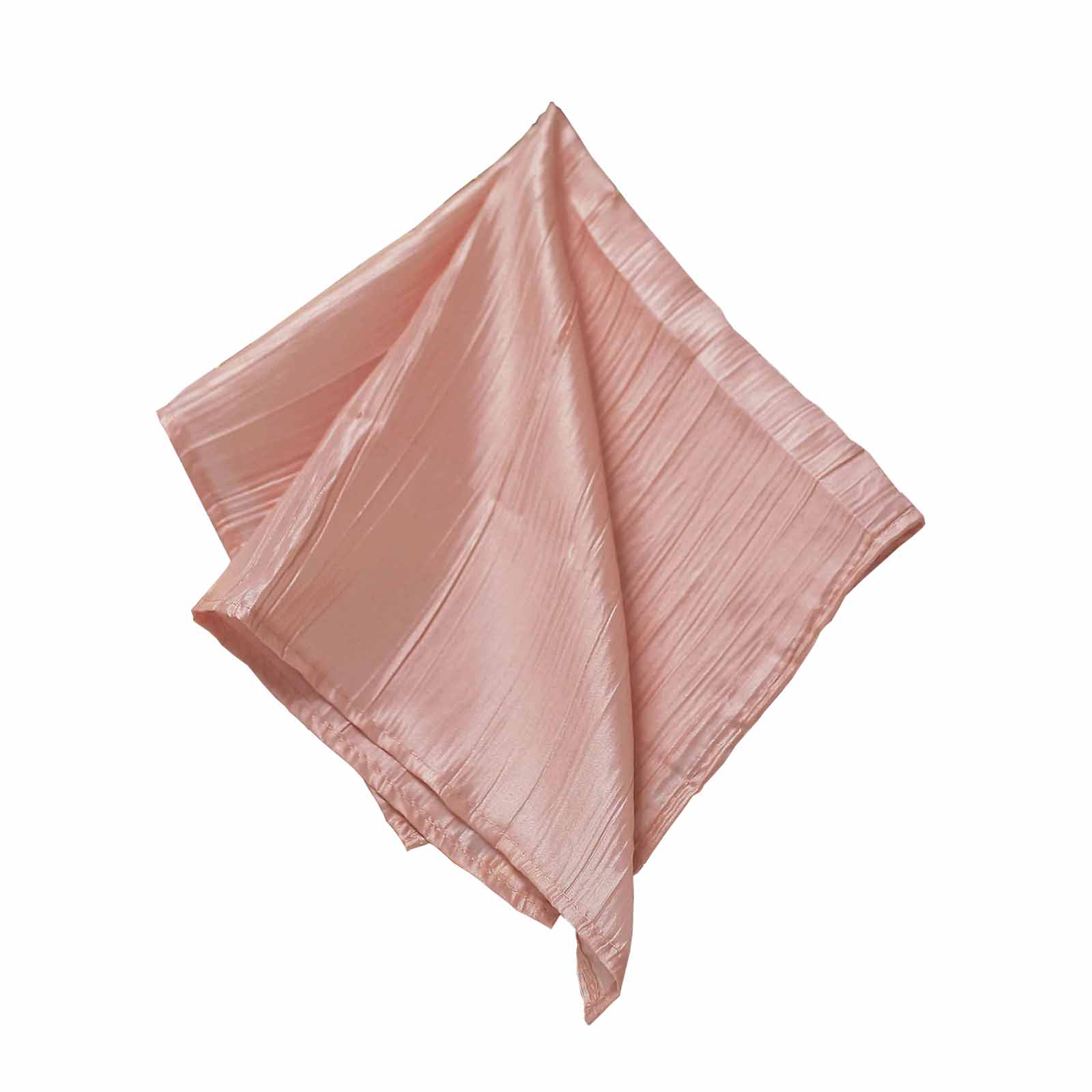 5 Pack Taffeta 20"x20" Napkins Dusty Rose - Accordion Crinkle Dinner Napkins