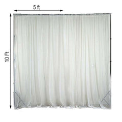 2 Pack White Sheer Chiffon Event Curtain Drapes, Durable Flame Resistant Organza Backdrop Event Panels With Rod Pockets - 10ftx10ft