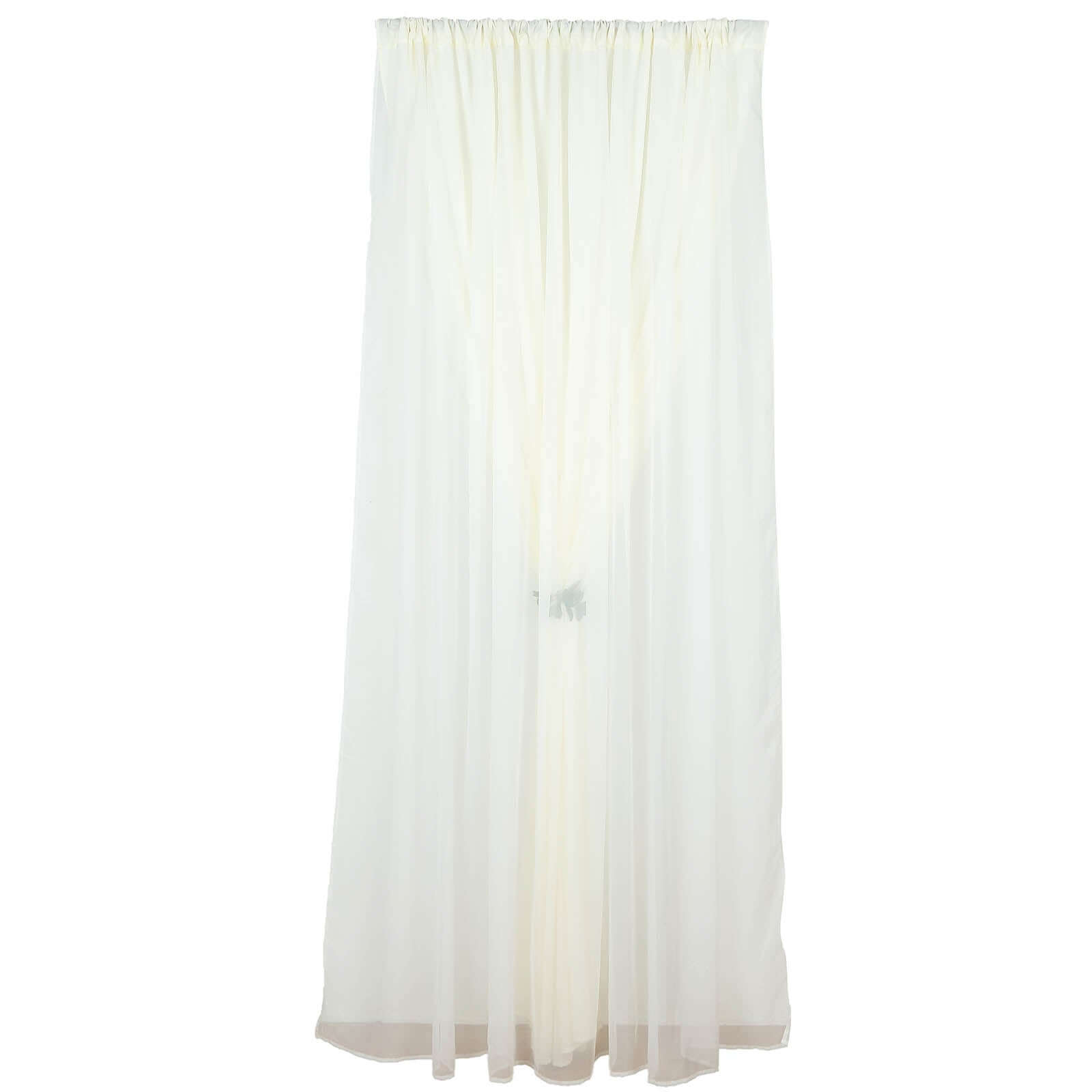 Ivory Chiffon Polyester Event Curtain Drapes, Dual Layer Divider Backdrop Curtain Panels with Rod Pockets - 10ftx10ft