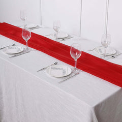 Chiffon 6ft Table Runner Red - Flowy & Lightweight Table Decor