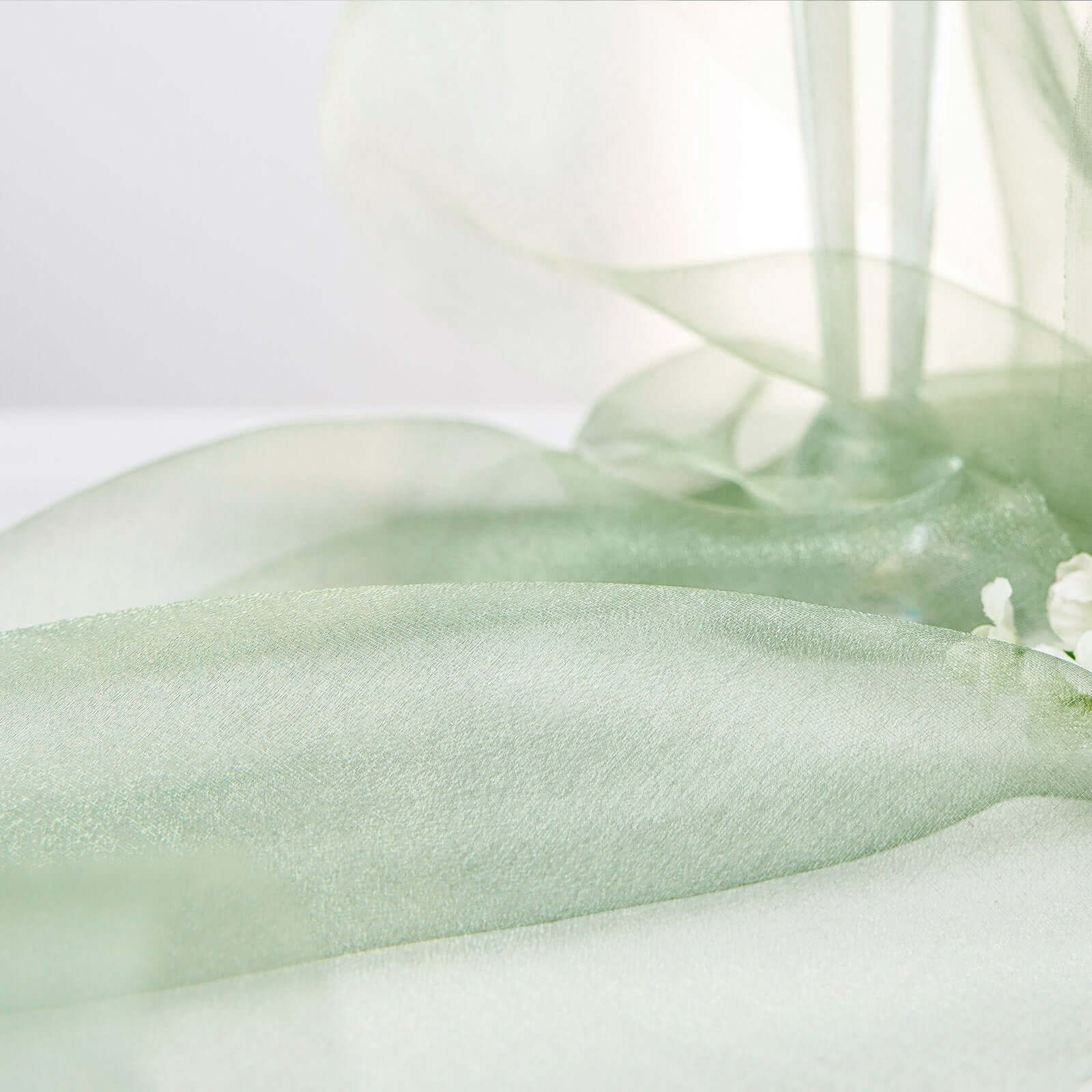 12"x10yd Sage Green Sheer Chiffon Fabric Bolt, DIY Voile Drapery Fabric