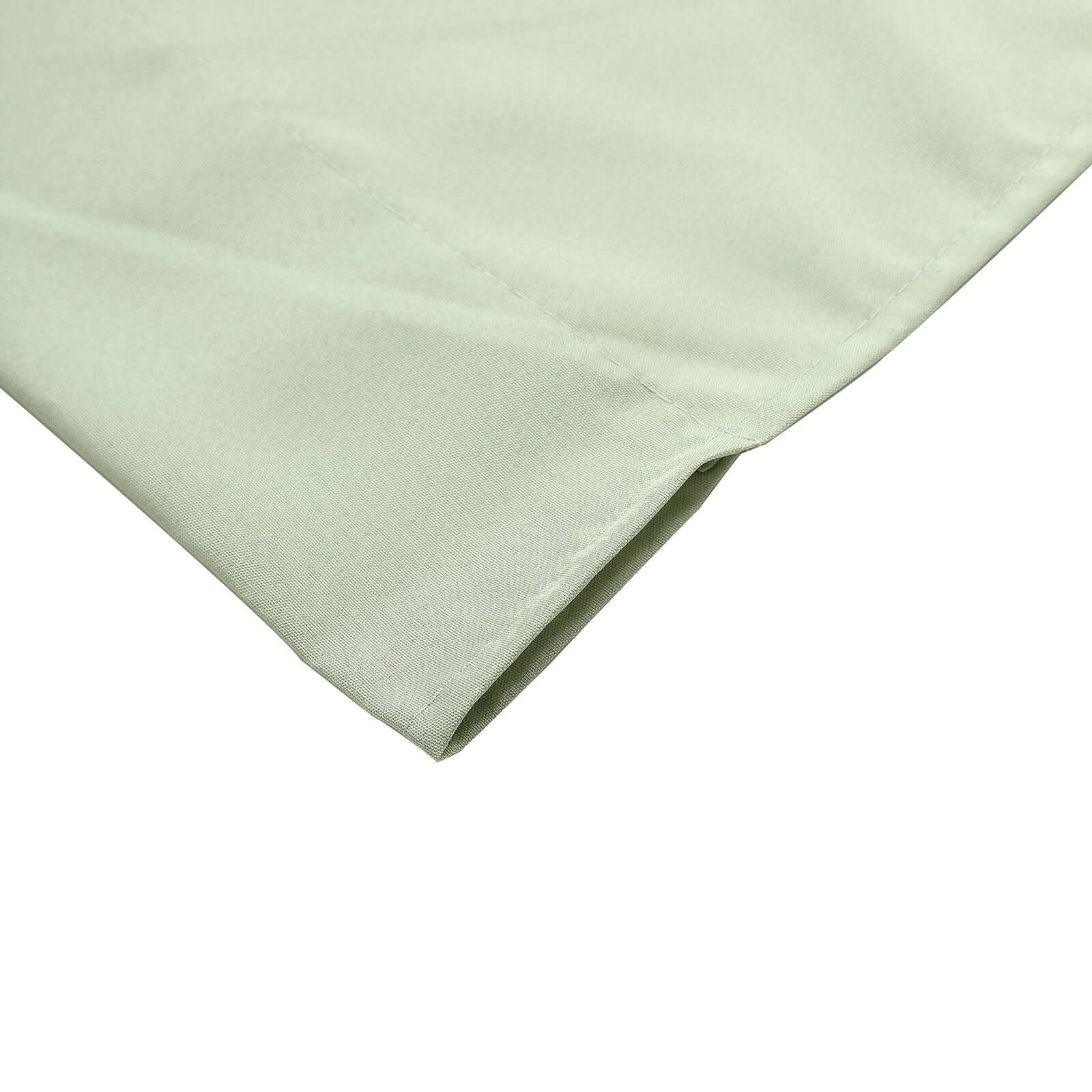 2 Pack Sage Green Polyester Event Curtain Drapes, 10ftx8ft Backdrop Event Panels With Rod Pockets 130 GSM