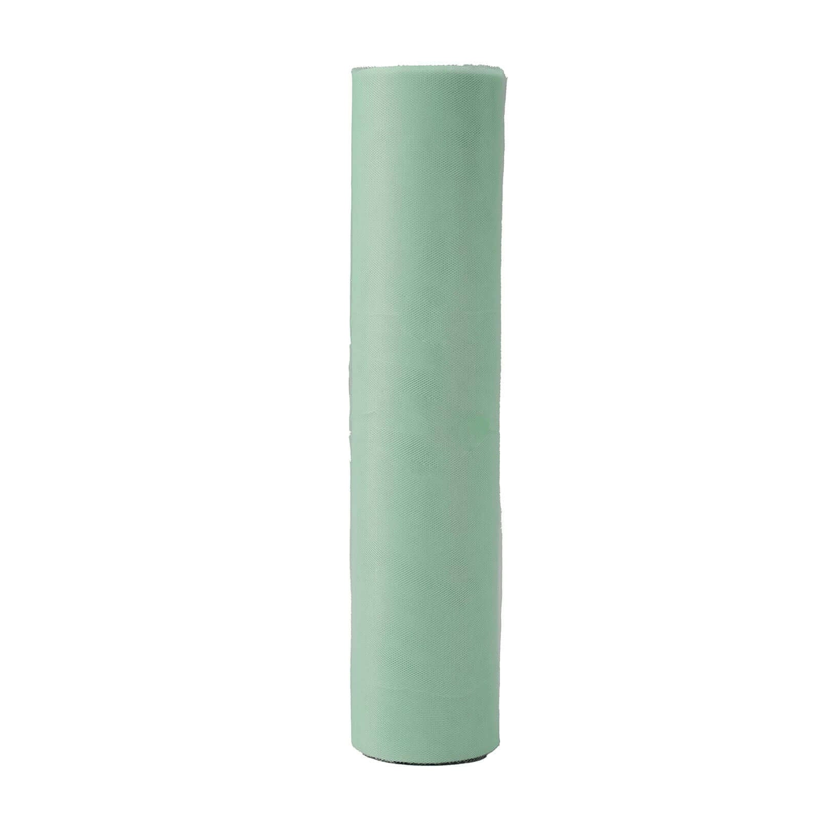 18"x100 Yards Sage Green Tulle Fabric Bolt, Sheer Fabric Spool Roll For Crafts