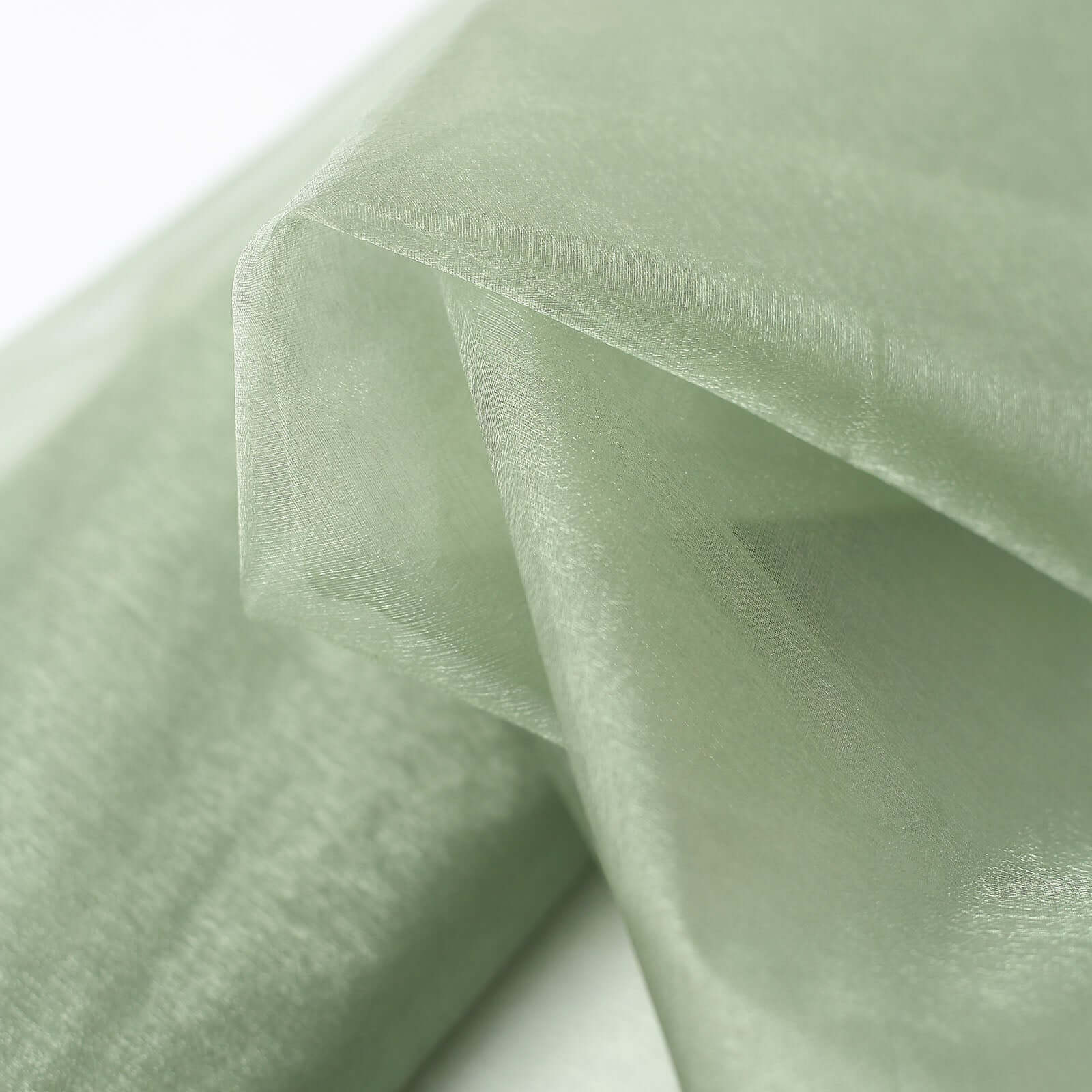 54"x10yd | Sage Green Solid Sheer Chiffon Fabric Bolt, DIY Voile Drapery Fabric