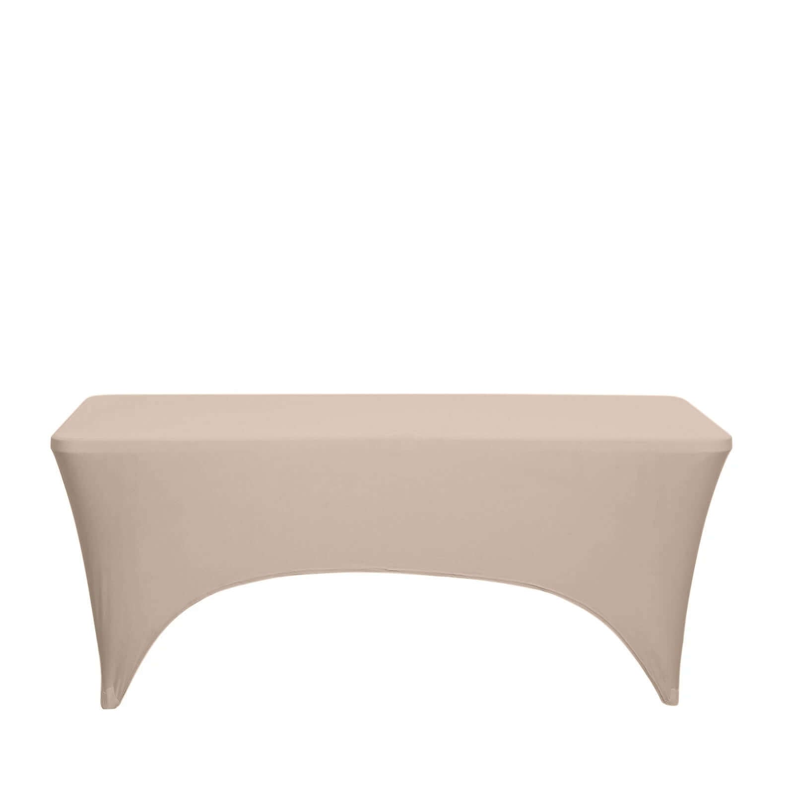 Stretch Spandex 96"x30" Rectangle Table Cover Nude - Durable Form-Fitting Tablecloth
