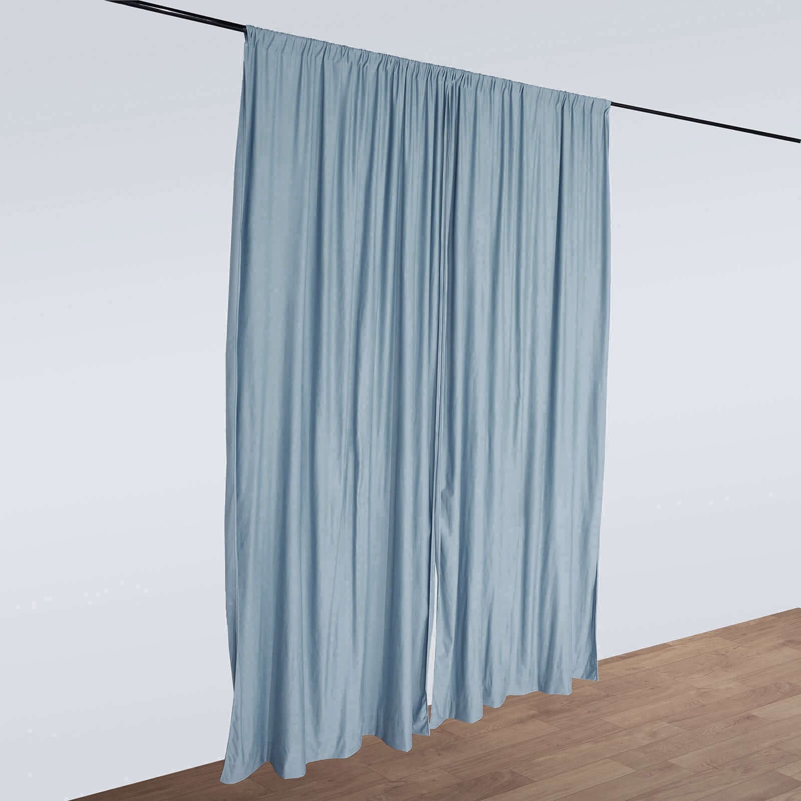 2 Pack Dusty Blue Scuba Polyester Event Curtain Drapes, Durable Flame Resistant Backdrop Event Panels Wrinkle Free with Rod Pockets - 10ftx10ft