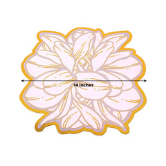 10-Pack Disposable Table Placemats in Lavender with Peony Flower Print & Gold Foil Edges - Lilac 300GSM Floral Cardboard Placemats for Dinner Parties & Gatherings 14"