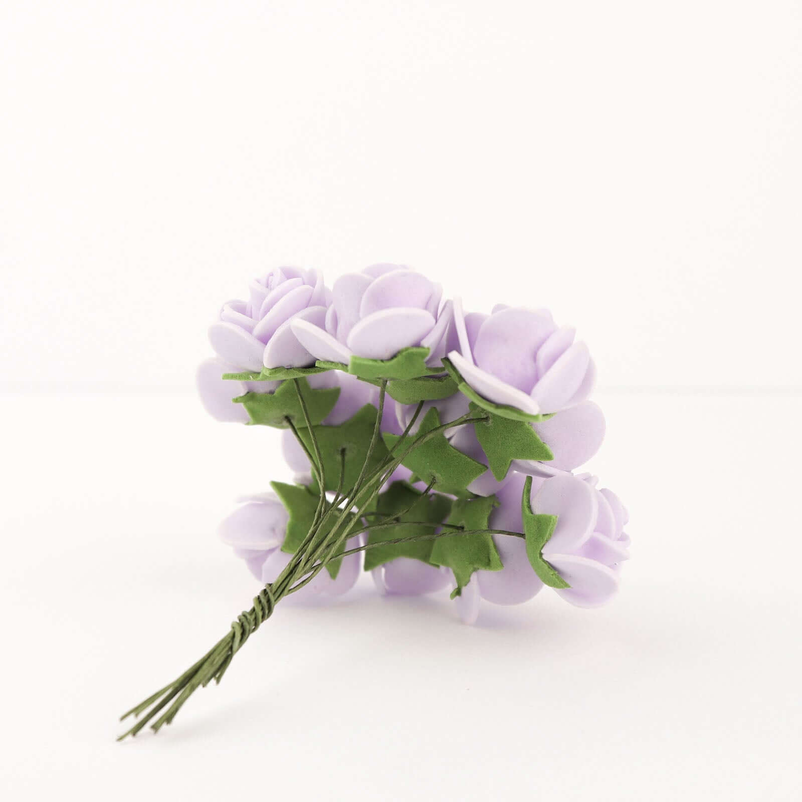 48 Roses 1" Lavender Lilac Real Touch Artificial DIY Foam Rose Flowers With Stem, Craft Rose Buds