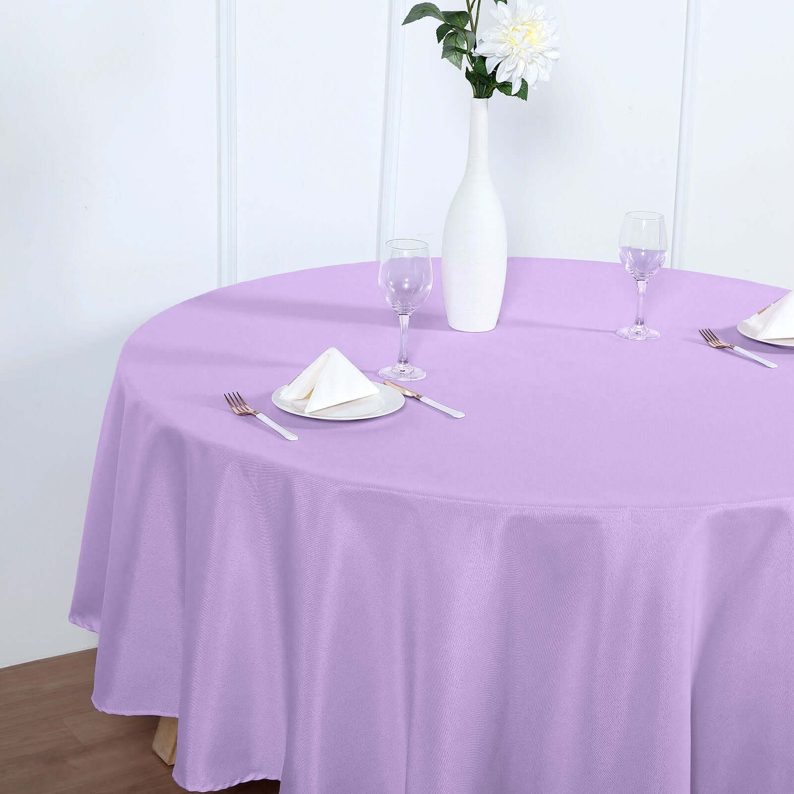 Polyester 90" Round Tablecloth Lavender Lilac - Stain & Wrinkle-Resistant Table Cover