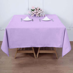 Polyester Square 70"x70" Tablecloth Lavender Lilac - Wrinkle-Resistant & Durable Table Cover