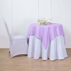 Polyester 54"x54" Table Overlay Square Tablecloth Lavender Lilac - Wrinkle-Resistant & Durable Table Cover