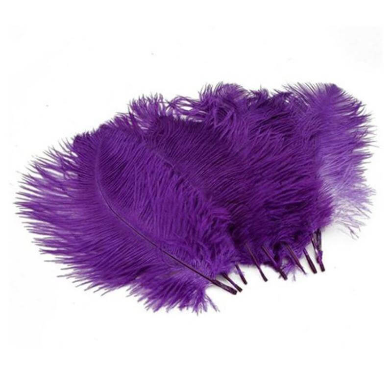 12 Pack 13"-15" Purple Natural Plume Real Ostrich Feathers, DIY Centerpiece Fillers