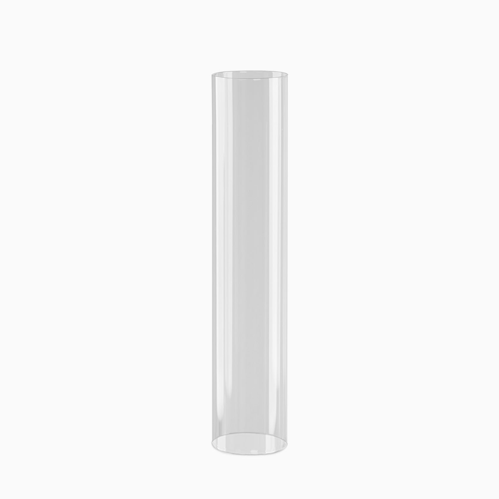 2-Pack Glass Pillar Hurricane Candle Shades - Clear Chimney Tube with 2.25" Wide Open Ends 14"