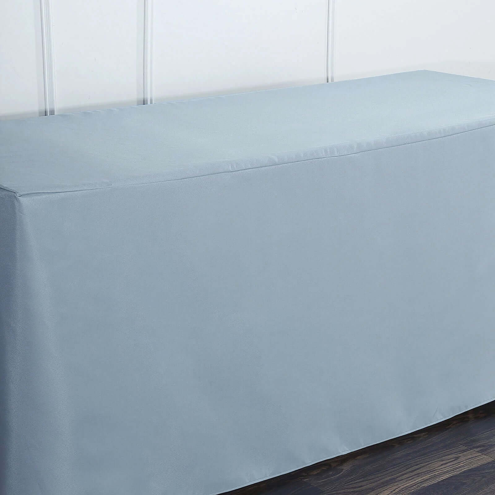 Fitted Polyester 72"x30" Rectangle Tablecloth Dusty Blue - Durable Table Cover